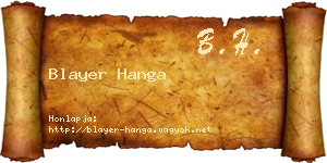 Blayer Hanga névjegykártya